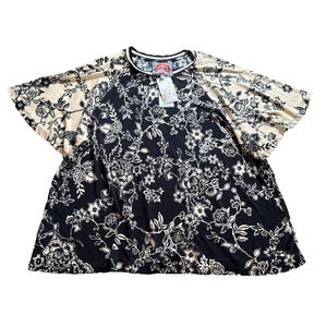 BNWT Johnny Was The Janie Favorite Flutter Raglan Sleeve Top Vassala L $130